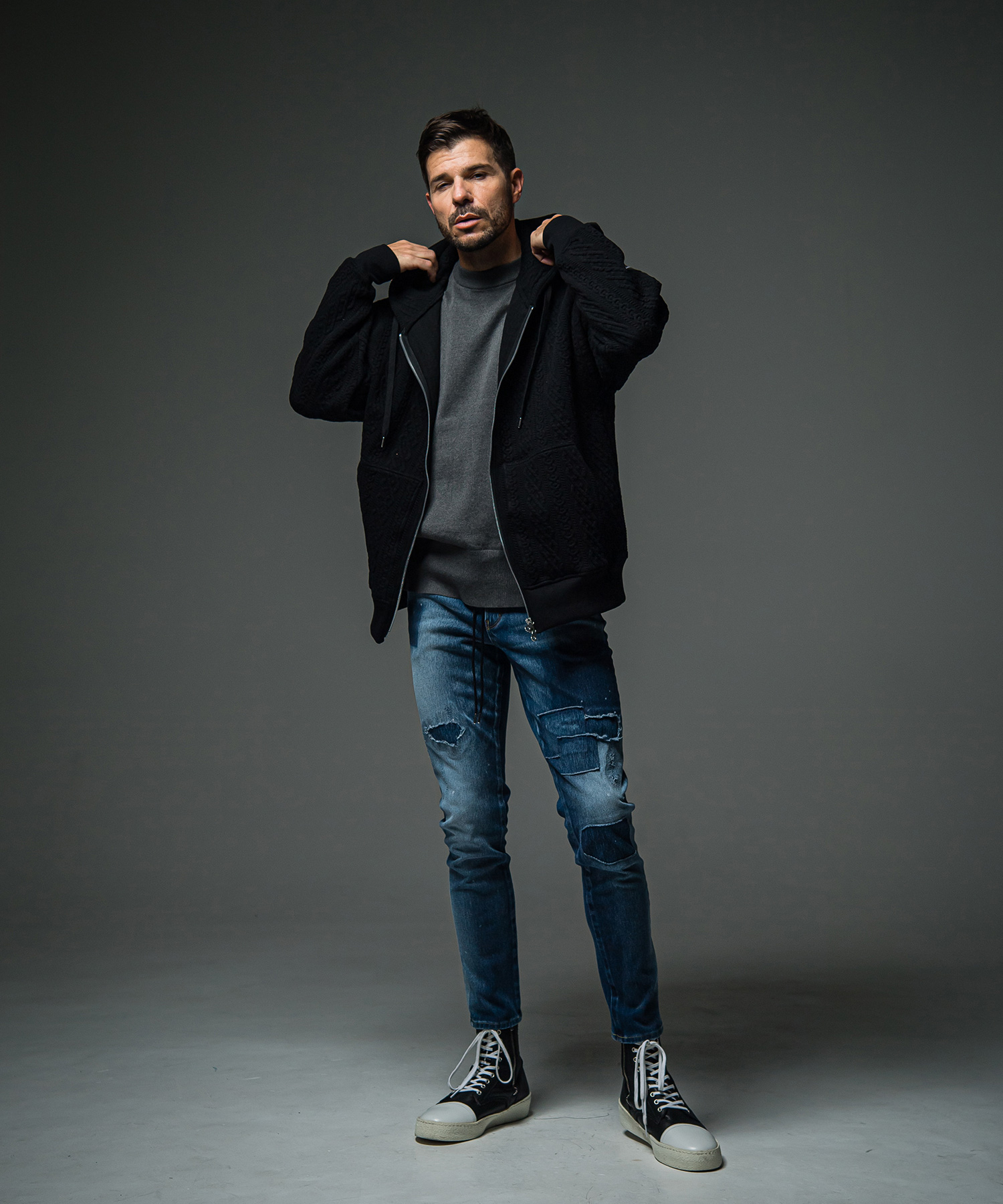 公開設定確認ROPE  zip loose hoodie