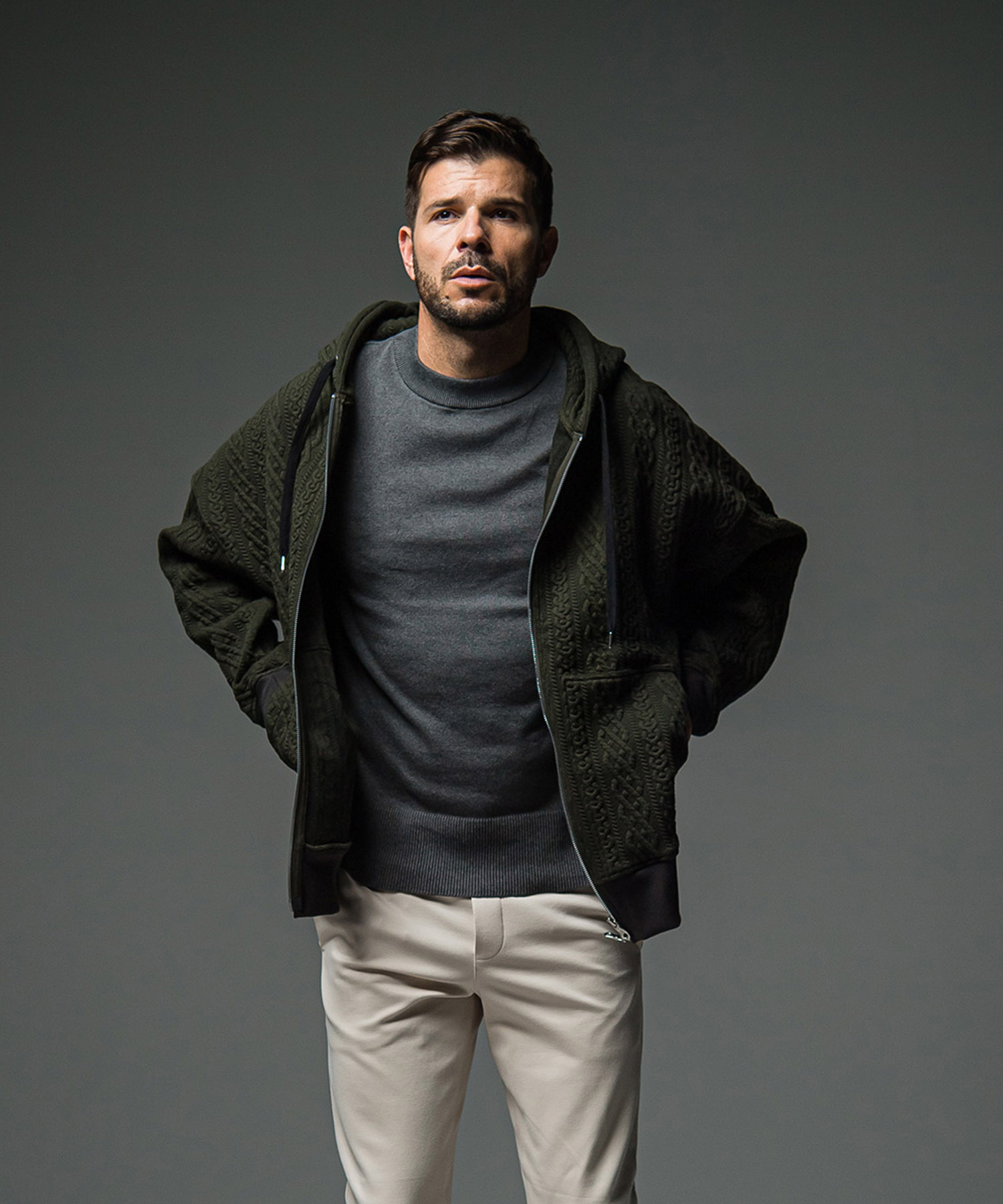 公開設定確認ROPE  zip loose hoodie