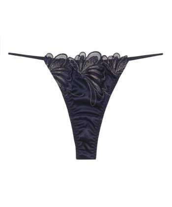 エリュナ エンブロイダリーレース Tバック(NAVY)