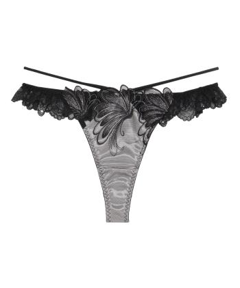 エリュナ ストレッチレース Tバック(BLACK)