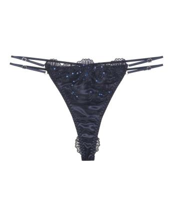 セレスティア エンブロイダリーレース Tバック(NAVY)