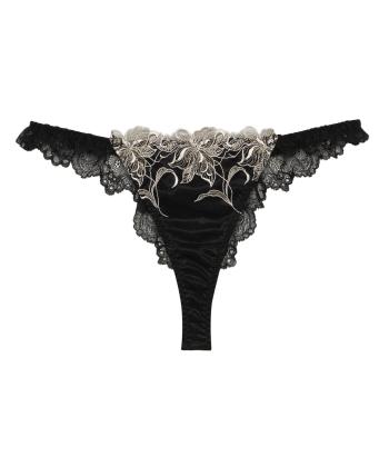 シエナ ストレッチレース Tバック(BLACK)