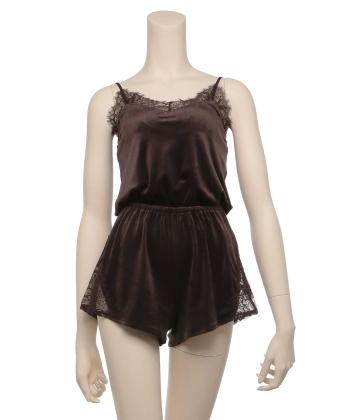 マットベロアキャミロンパース