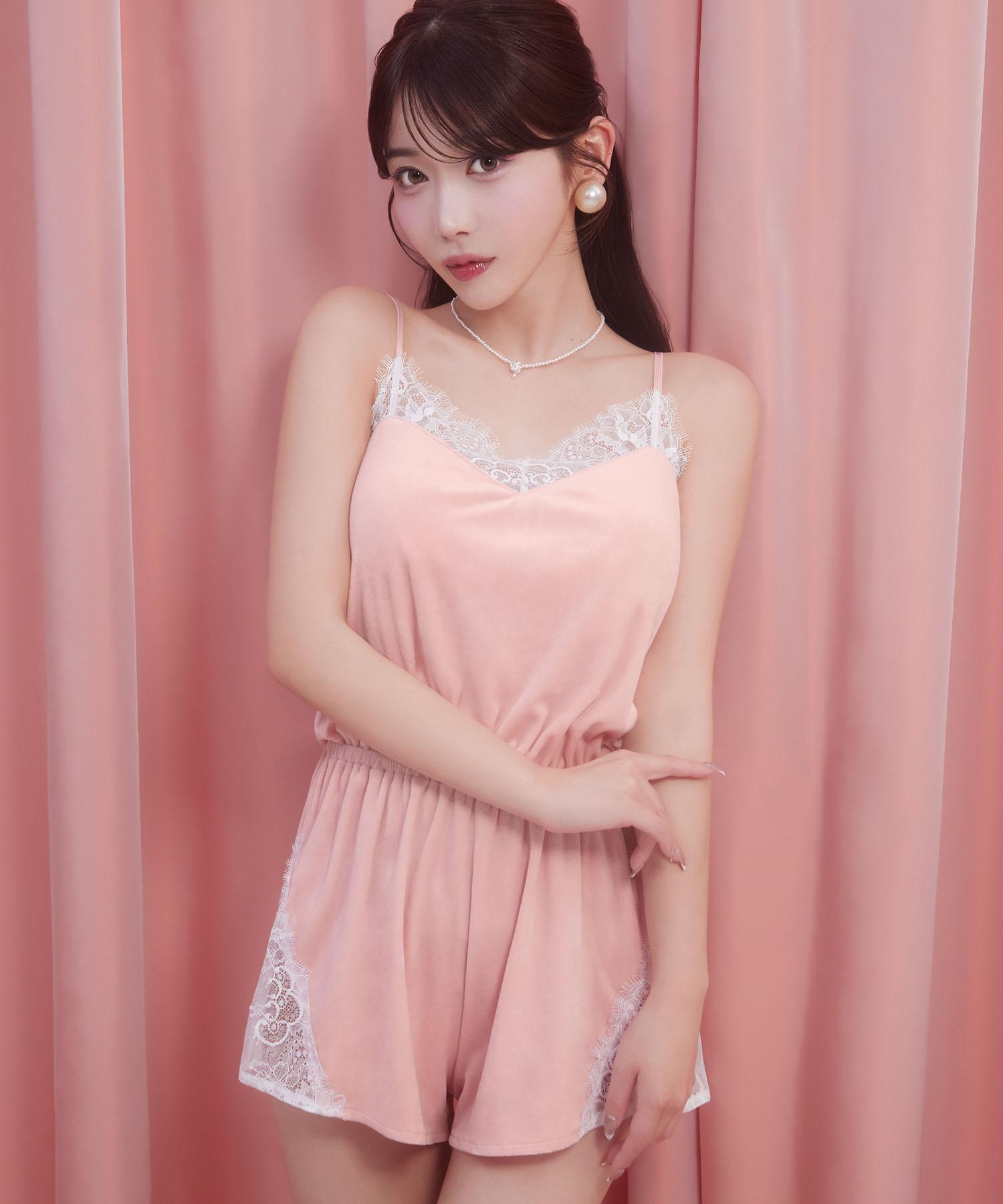 マットベロアキャミロンパース