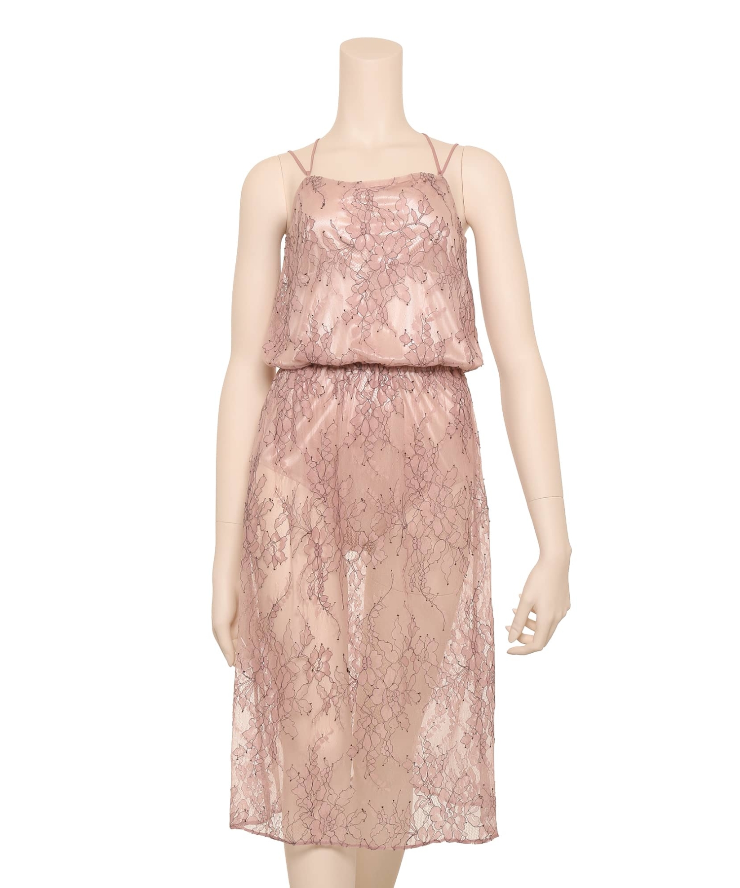 レーシーロング ロンパース