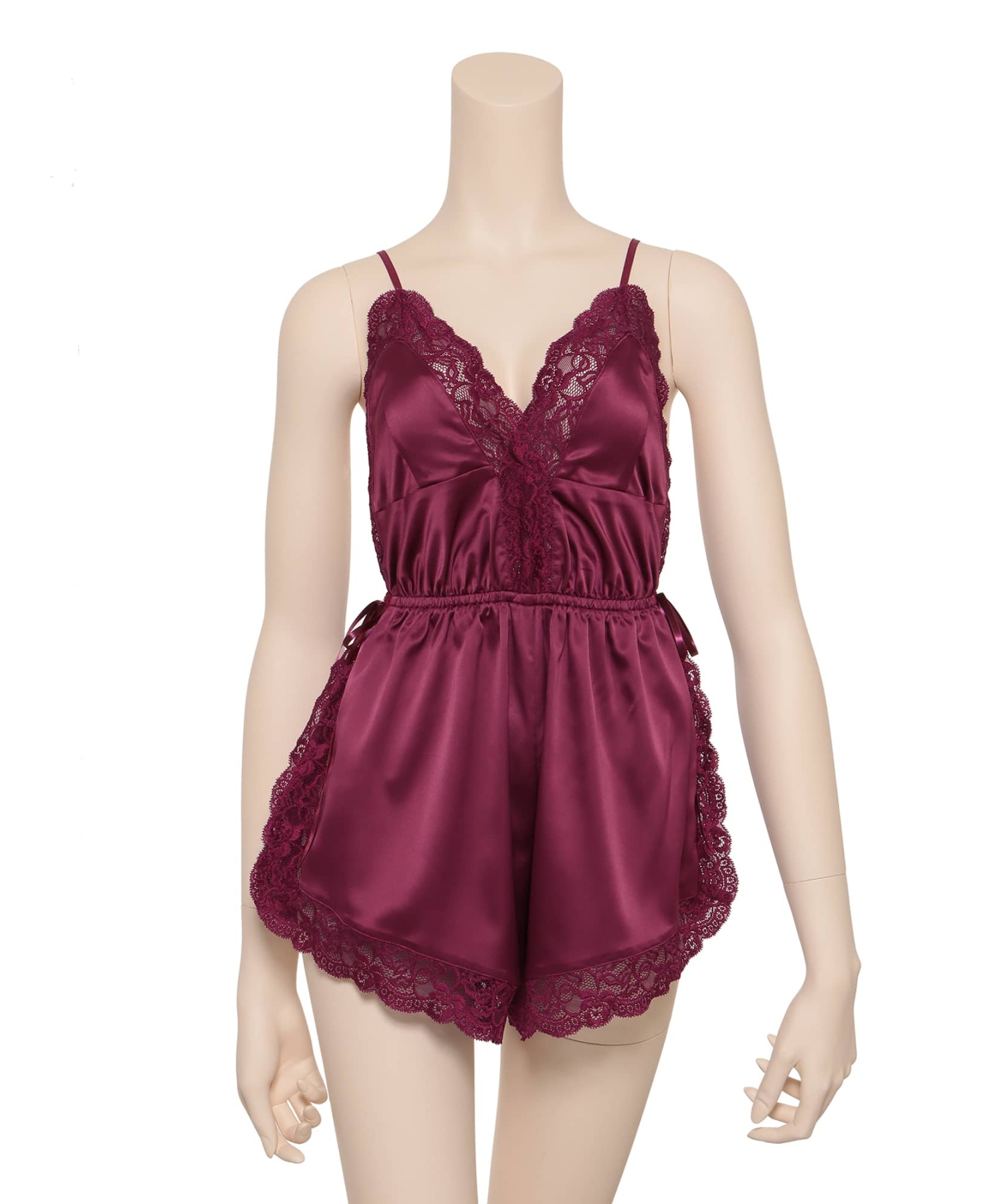 レーシーサイドスリット ロンパース