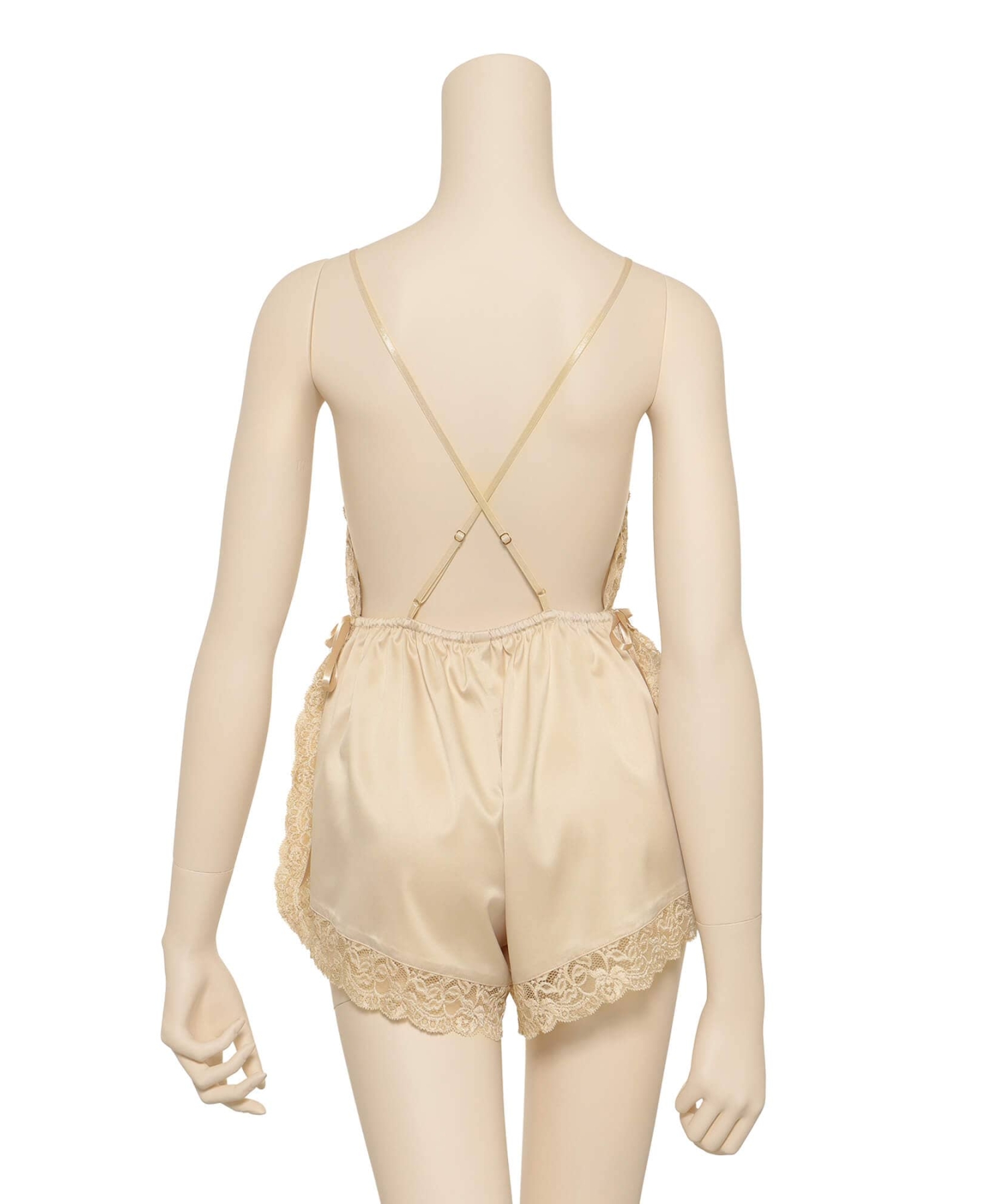 レーシーサイドスリット ロンパース