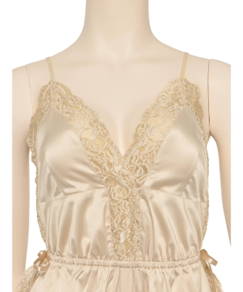 レーシーサイドスリット ロンパース