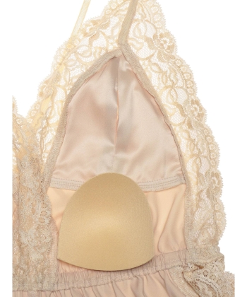 レーシーサイドスリット ロンパース