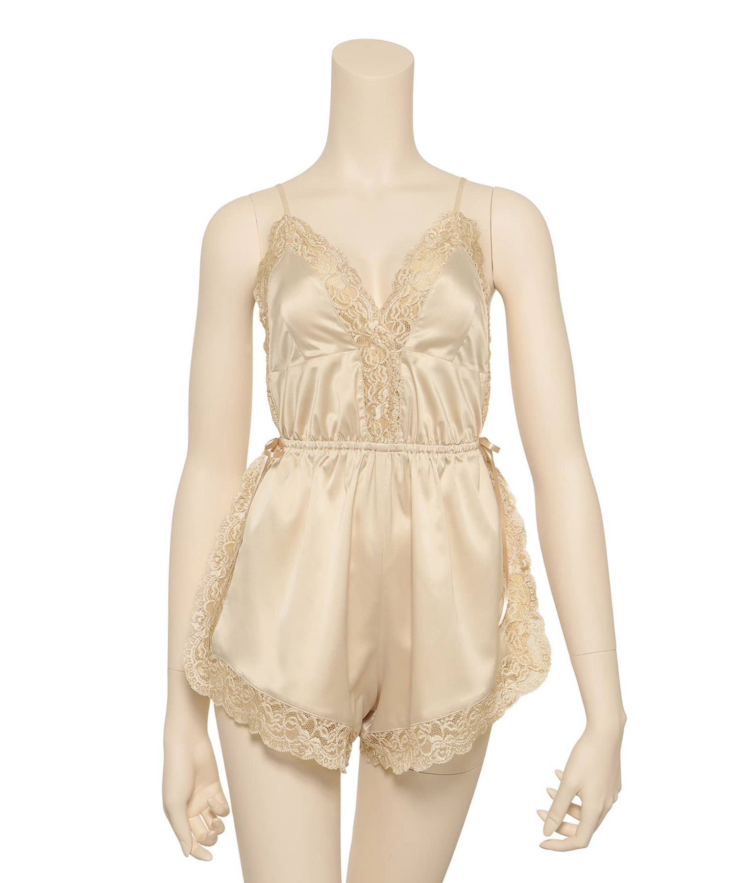 レーシーサイドスリット ロンパース