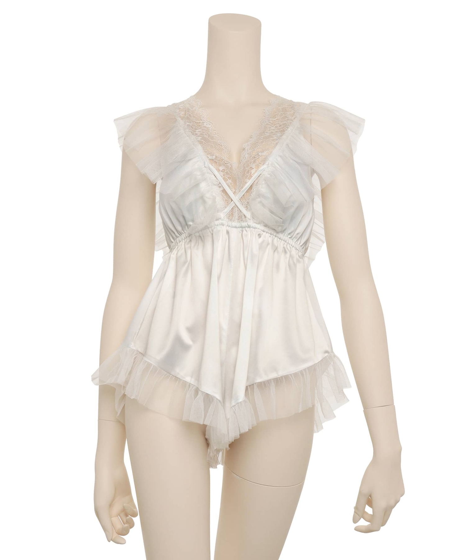 チュールサテン ロンパース