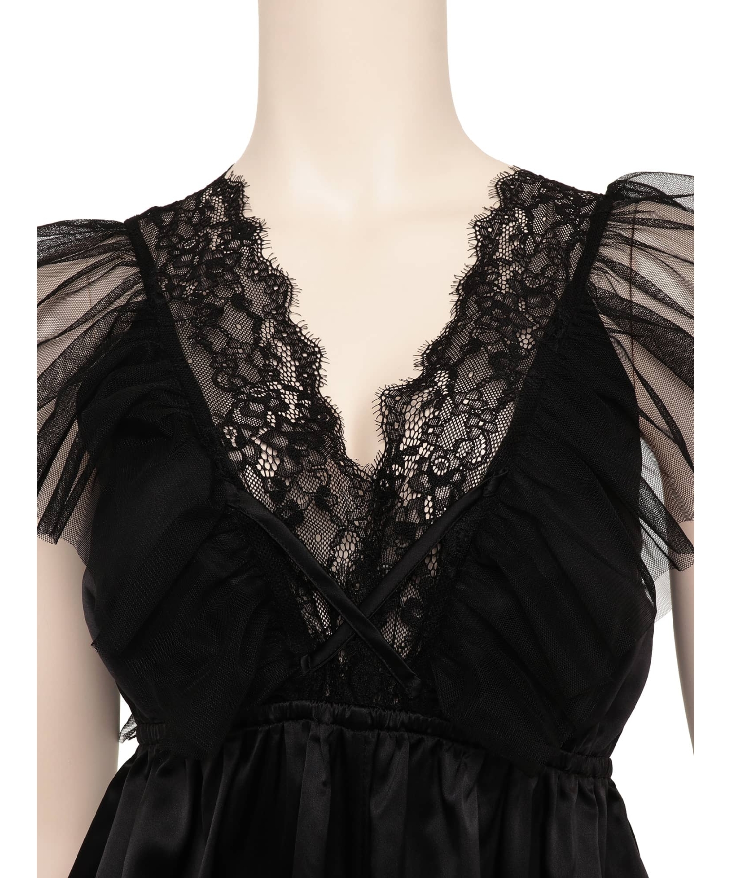 チュールサテン ロンパース