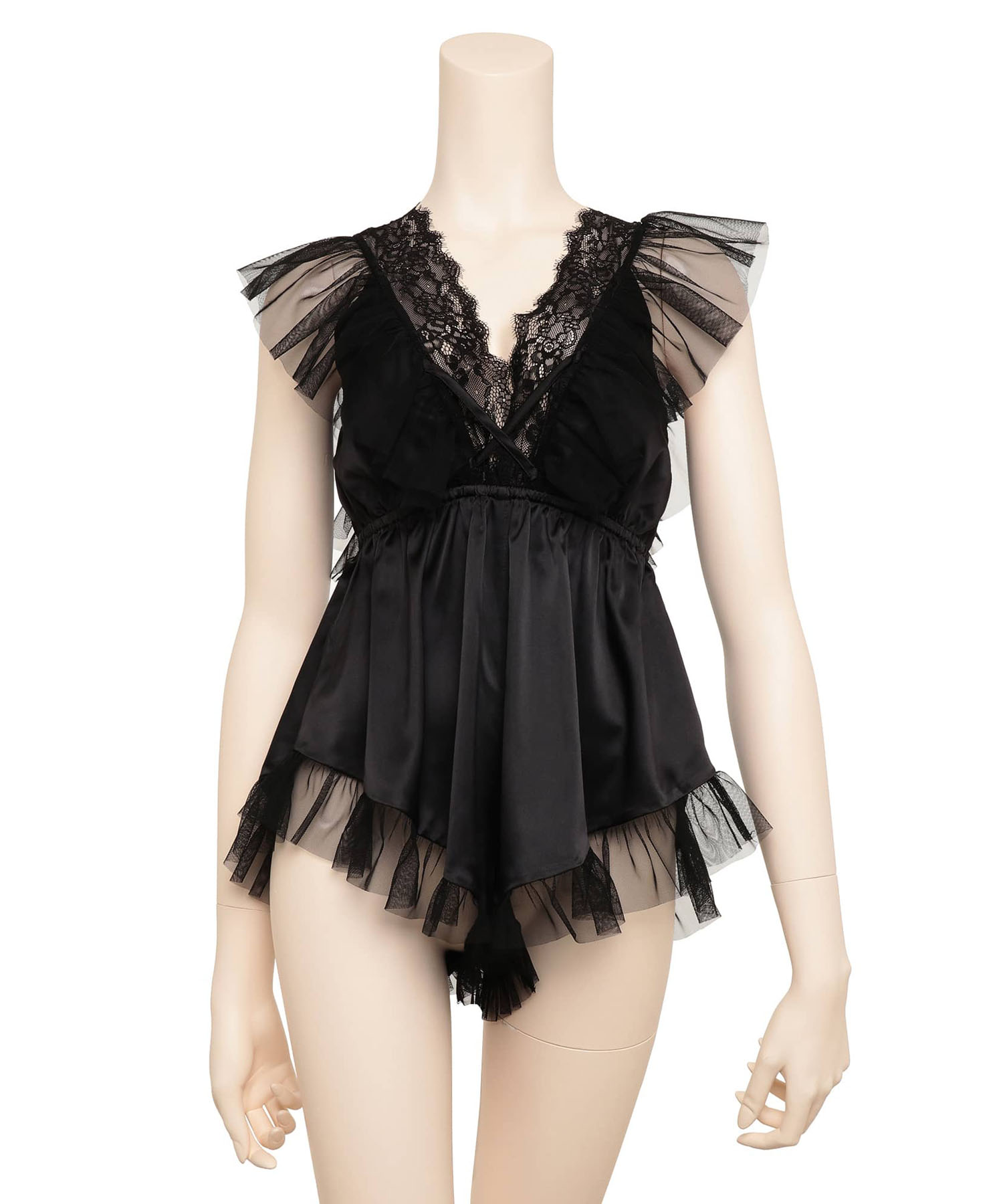 チュールサテン ロンパース