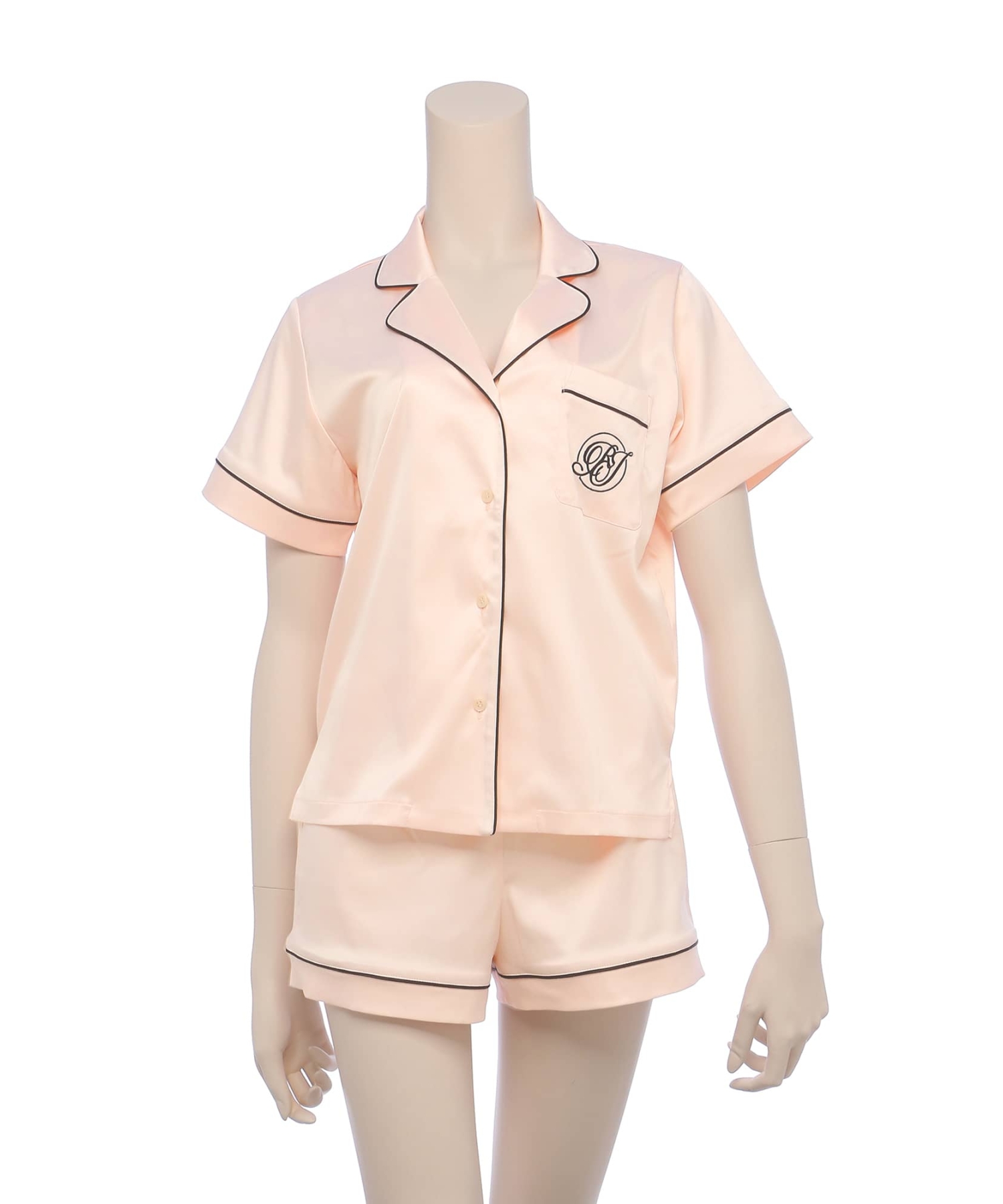 サテンシャツ ショートスリーブセット