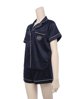 サテンシャツ ショートスリーブセット