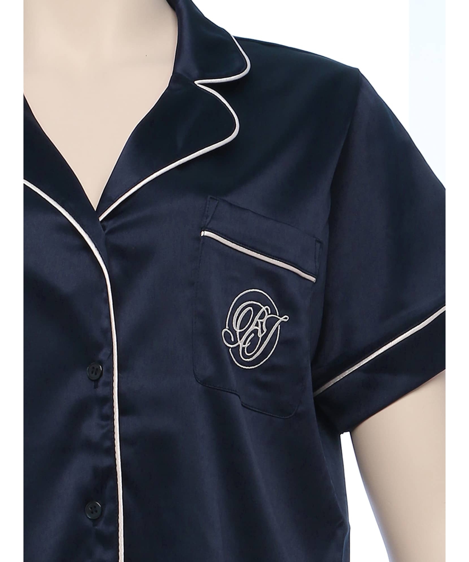 サテンシャツ ショートスリーブセット