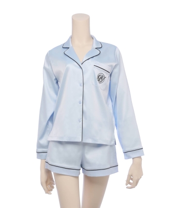 サテンシャツ ロングスリーブセット