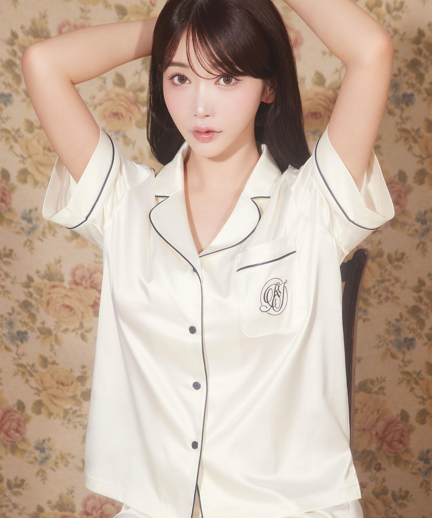 サテンシャツ ショートスリーブセット