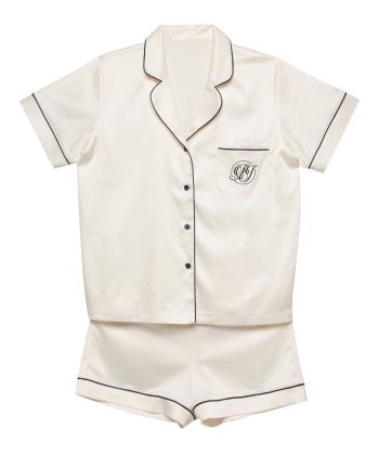 サテンシャツ ショートスリーブセット