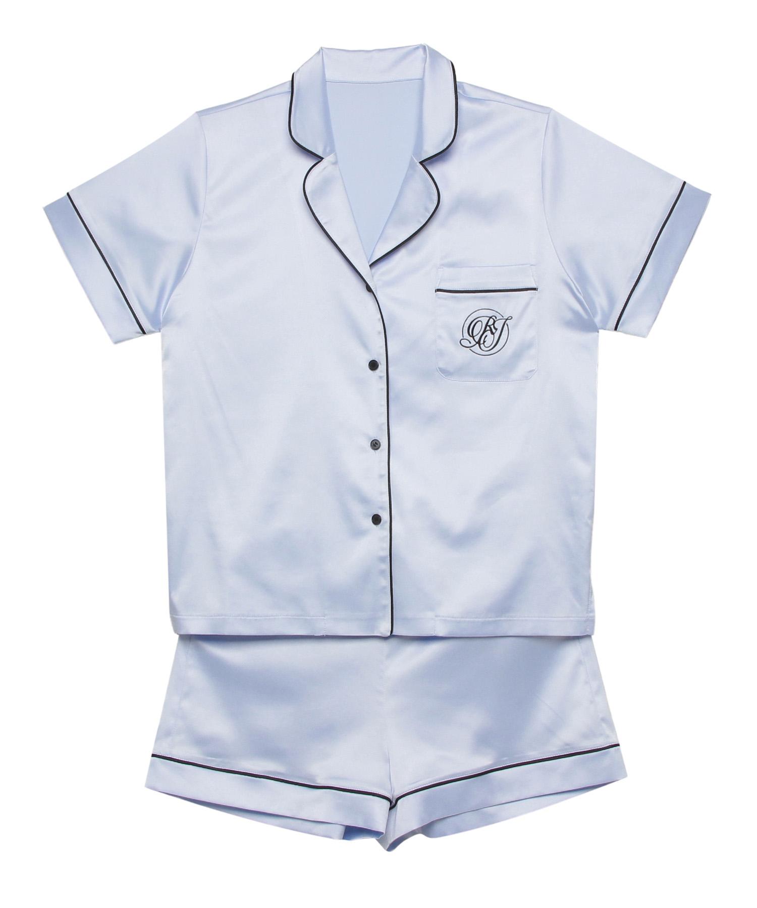 サテンシャツ ショートスリーブセット