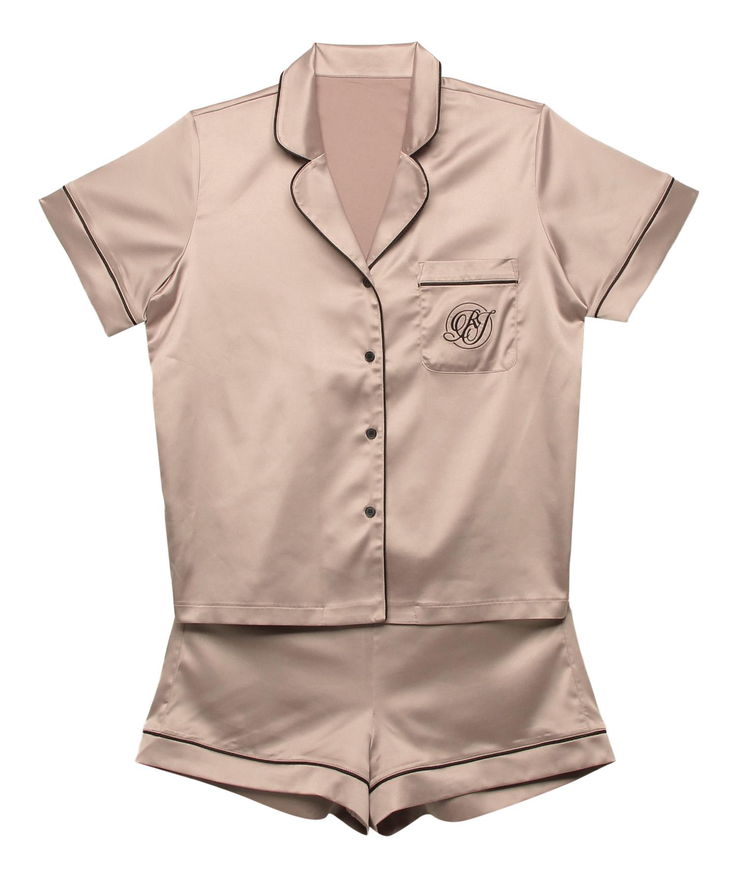 サテンシャツ ショートスリーブセット