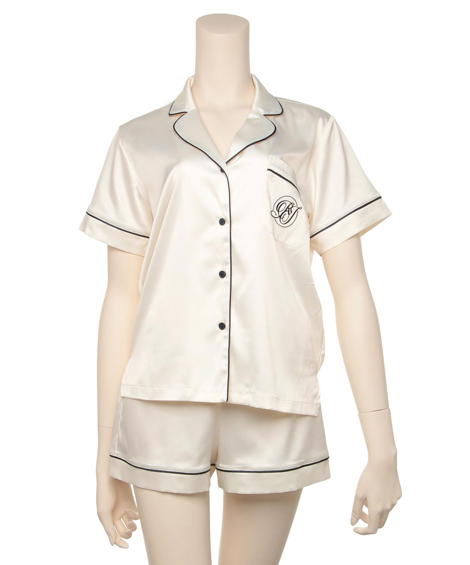 サテンシャツ ショートスリーブセット