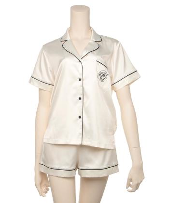 サテンシャツ ショートスリーブセット