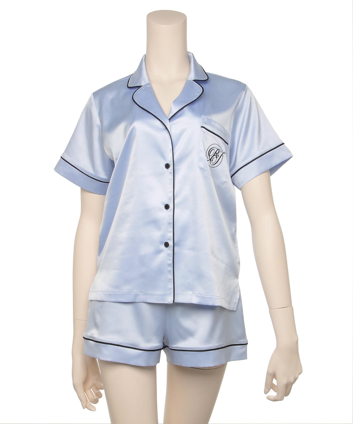 サテンシャツ ショートスリーブセット