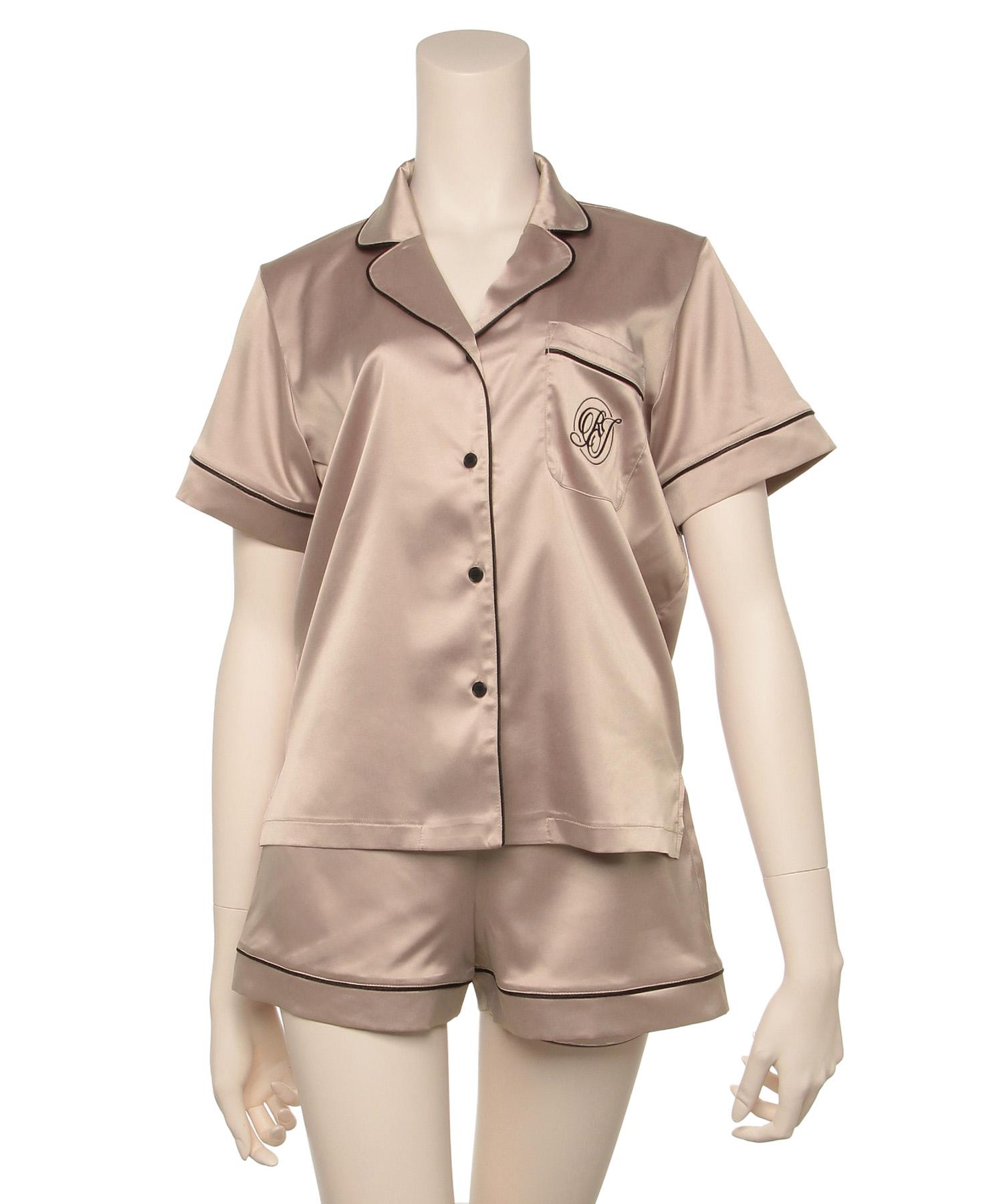サテンシャツ ショートスリーブセット