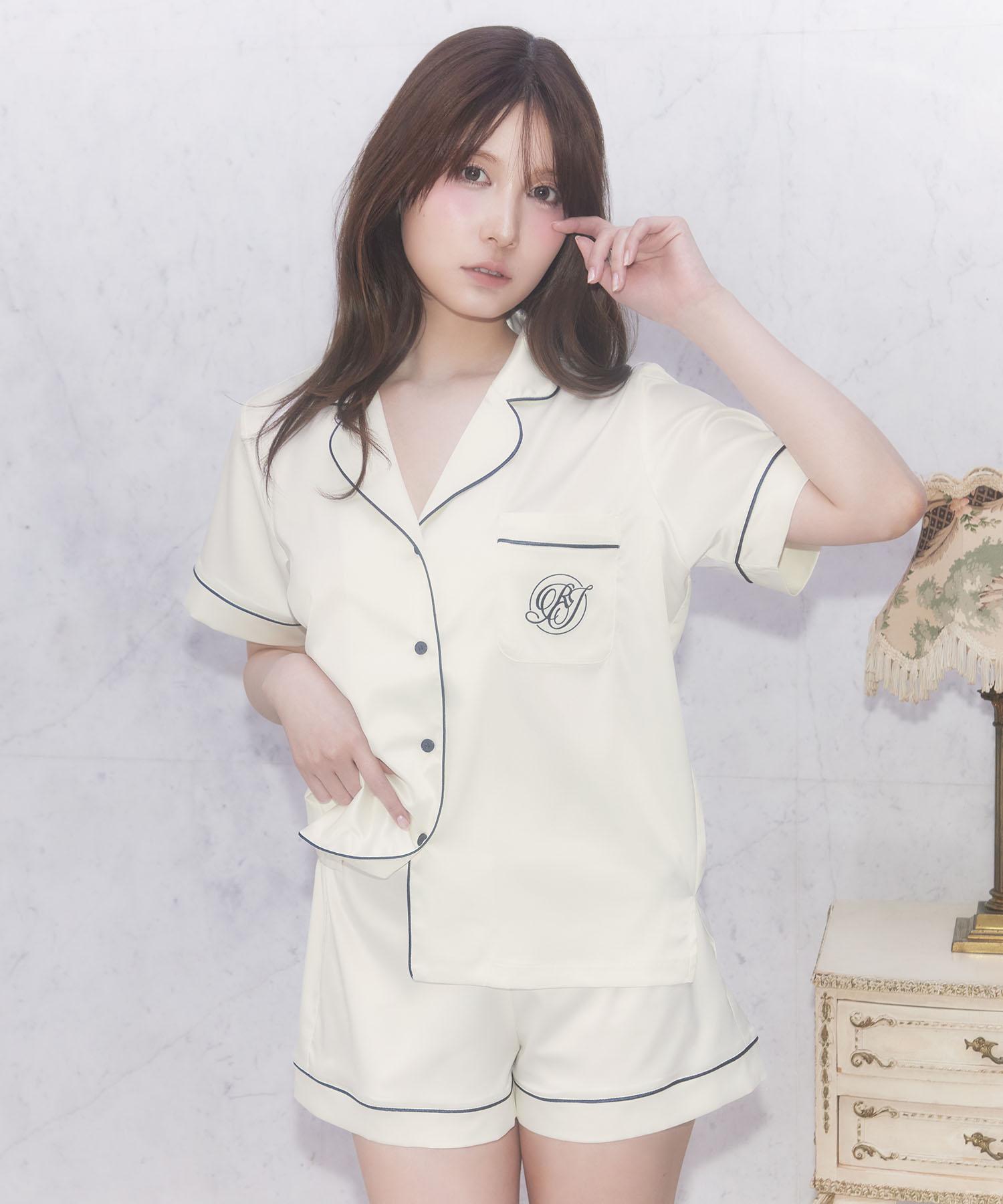 サテンシャツ ショートスリーブセット