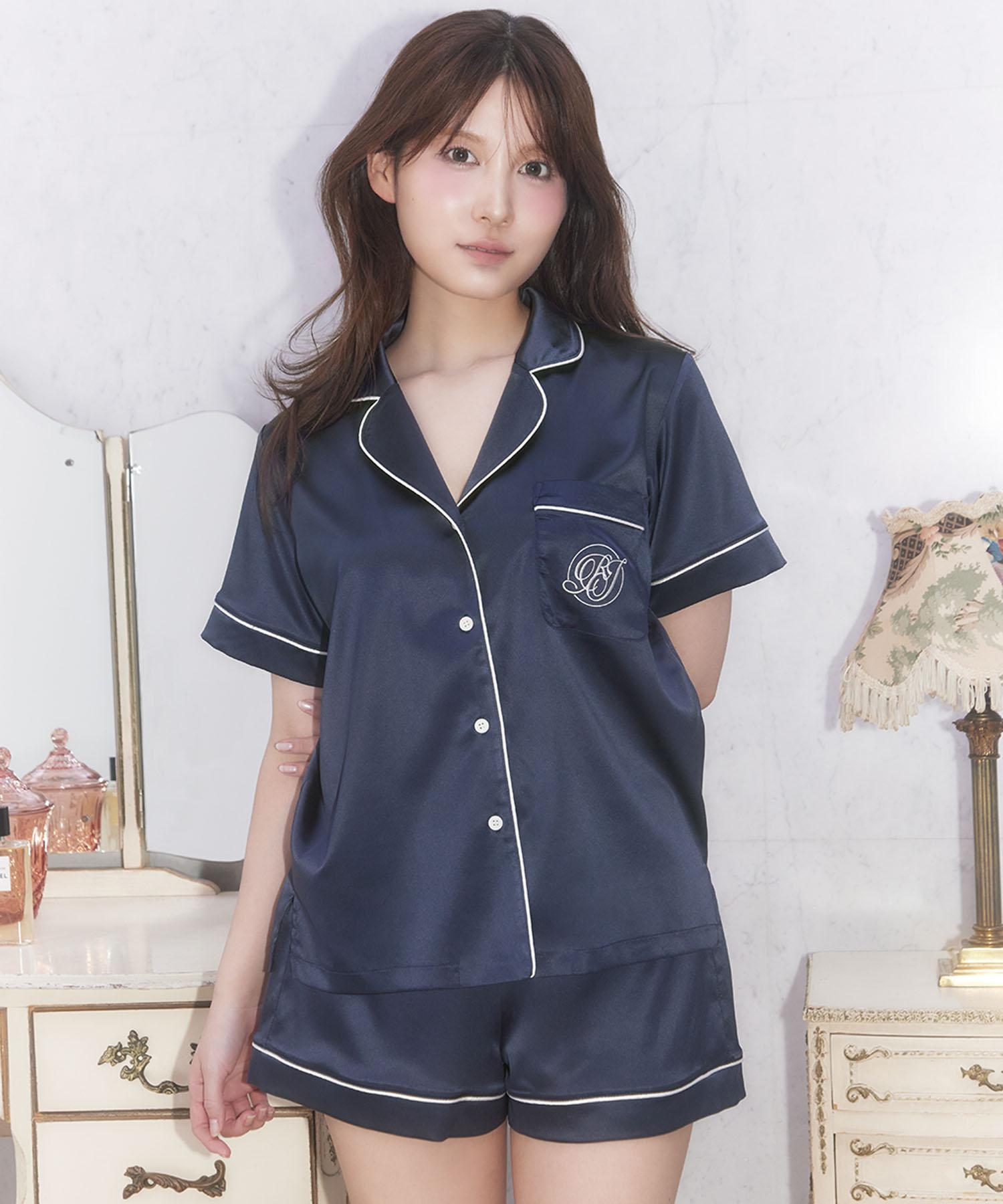 サテンシャツ ショートスリーブセット