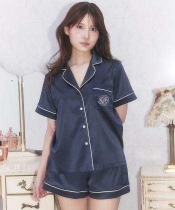 サテンシャツ ショートスリーブセット
