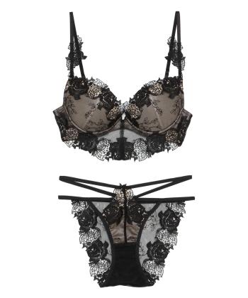 ローズガーデン グラマーアップ  ブラ&ショーツセット(BLACK)