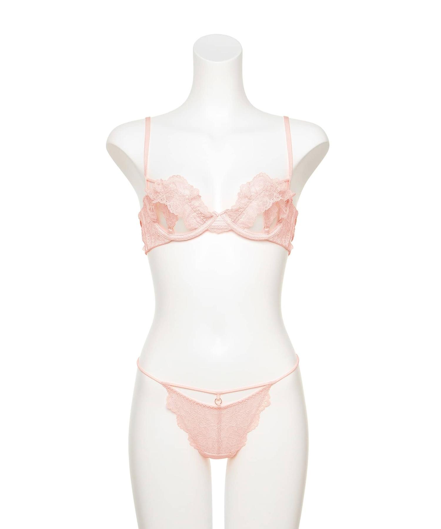 レーシーフリル ブラ&Tバック セット