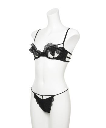 レーシーフリル ブラ&Tバック セット