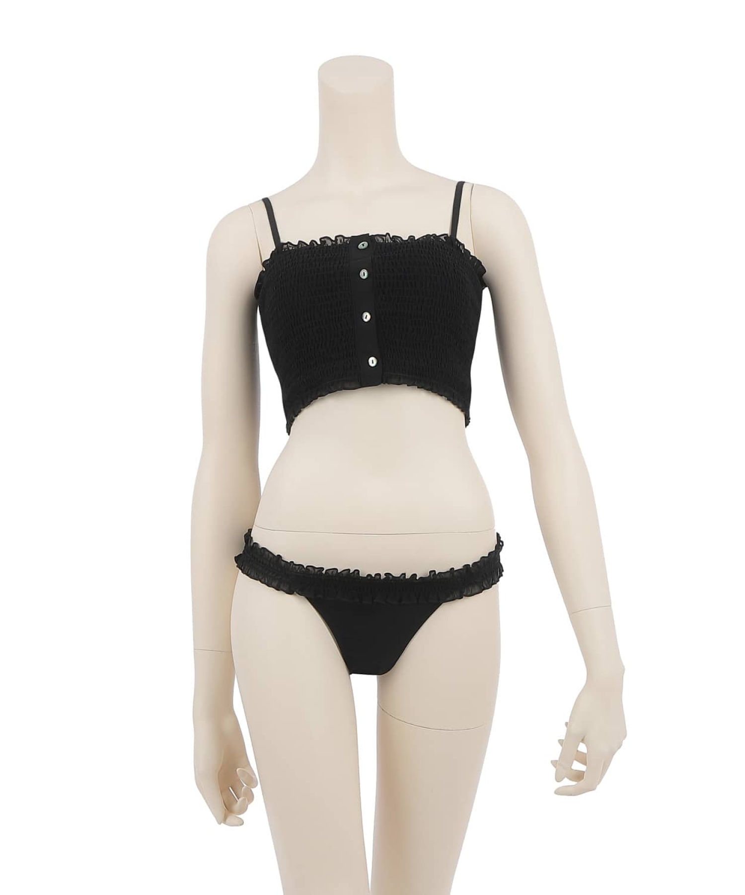 シャーリングビスチェ ビキニセット