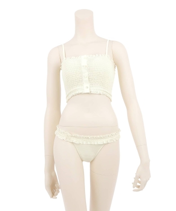 シャーリングビスチェ ビキニセット