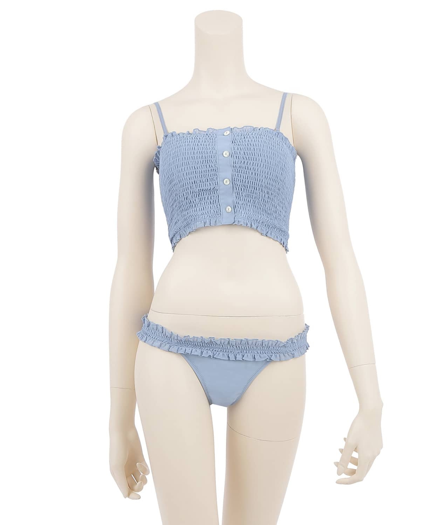 シャーリングビスチェ ビキニセット