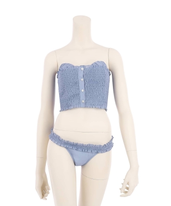 シャーリングビスチェ ビキニセット