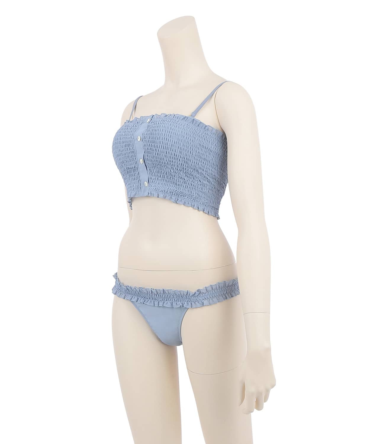 シャーリングビスチェ ビキニセット