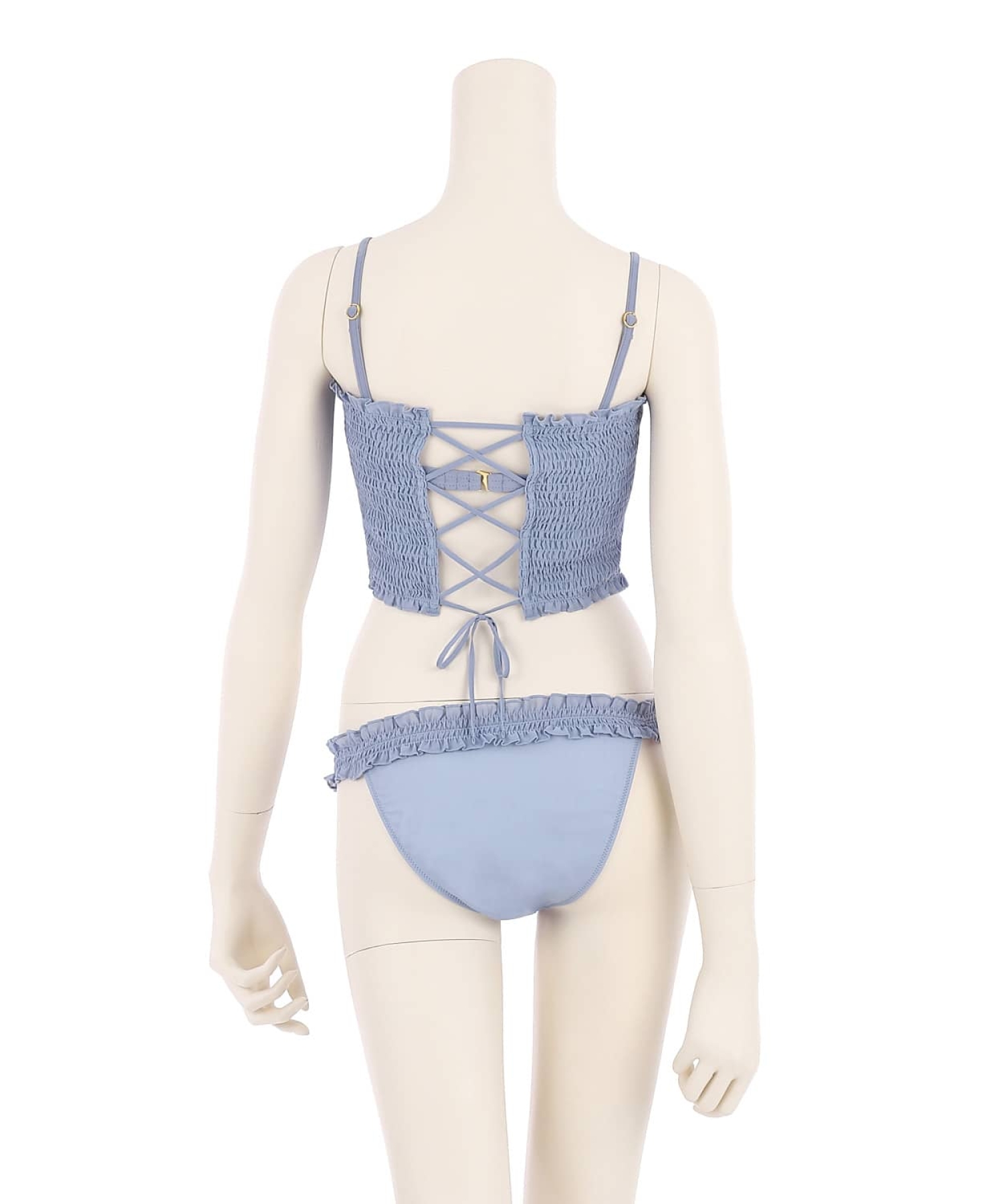 シャーリングビスチェ ビキニセット