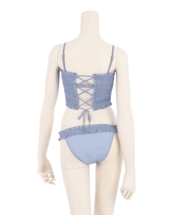 シャーリングビスチェ ビキニセット