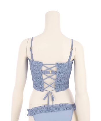 シャーリングビスチェ ビキニセット