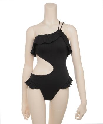 カットアウト フリル ワンピース