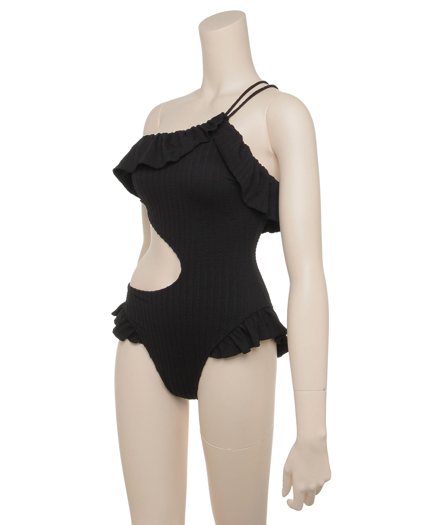 カットアウト フリル ワンピース