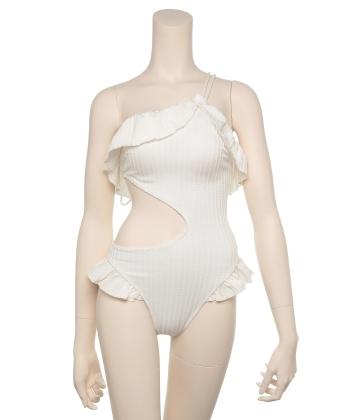 カットアウト フリル ワンピース