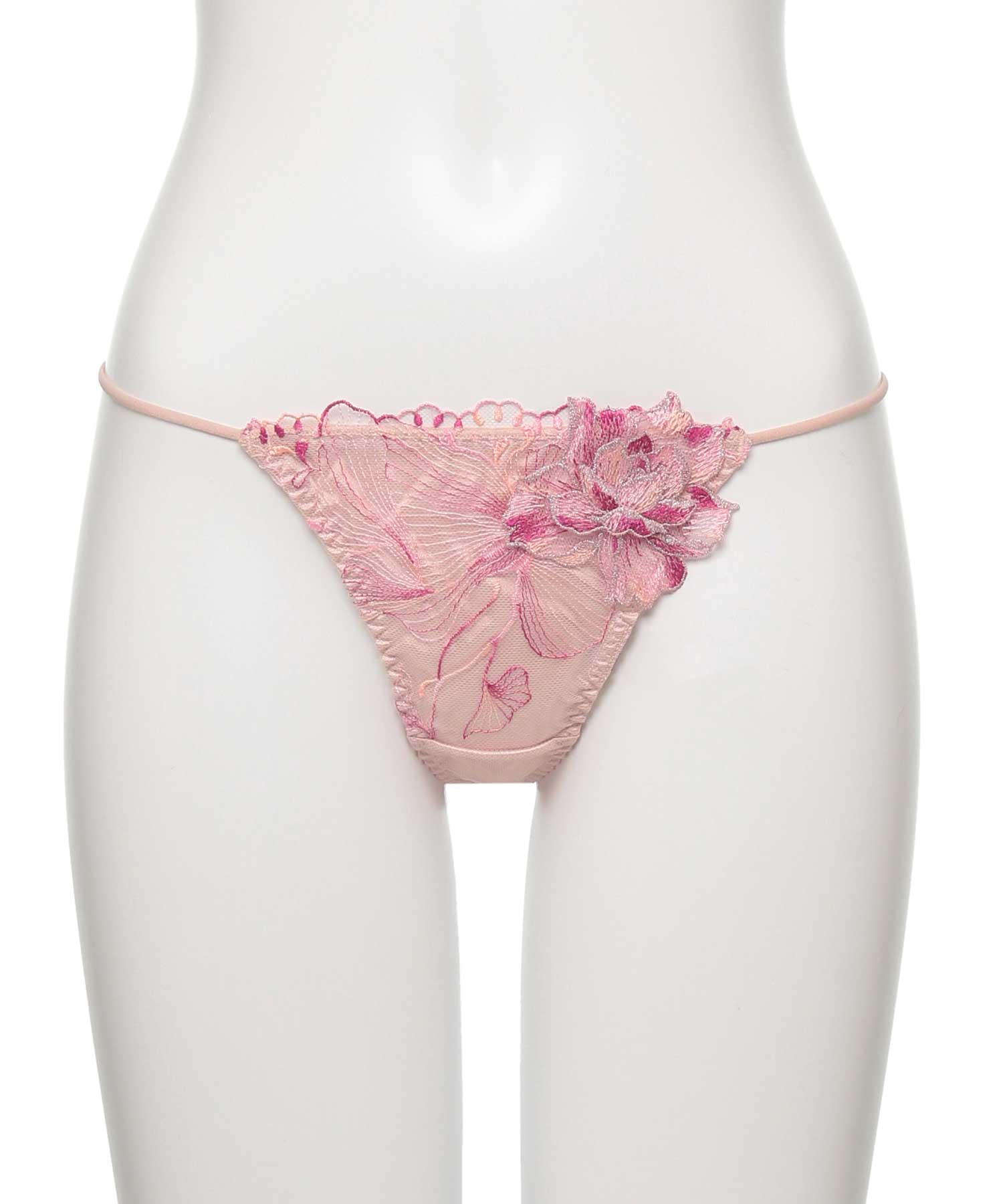 オーバーフラワー エンブロイダリーレース Tバック