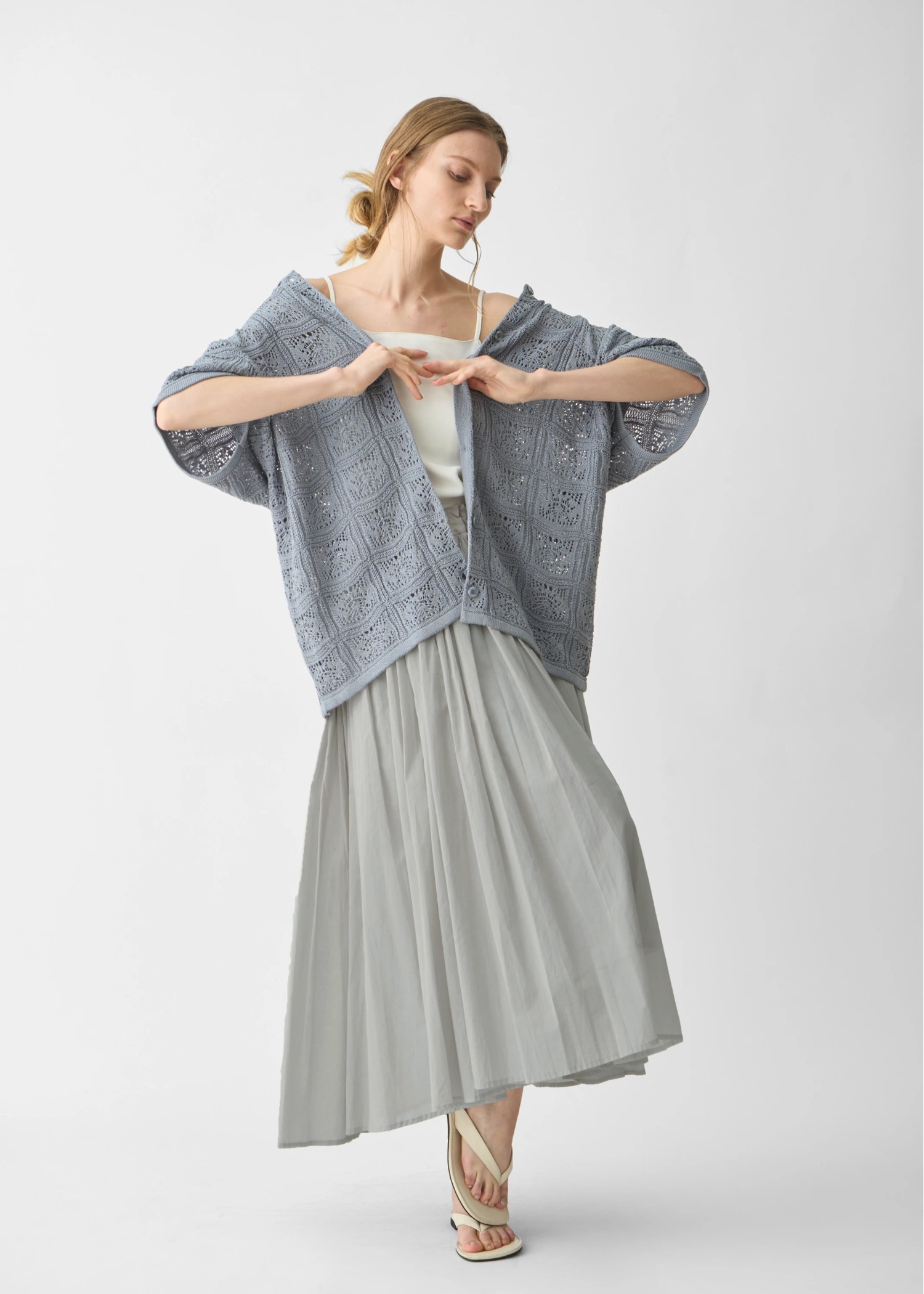 waist rubber tuck irregular hem flare SK