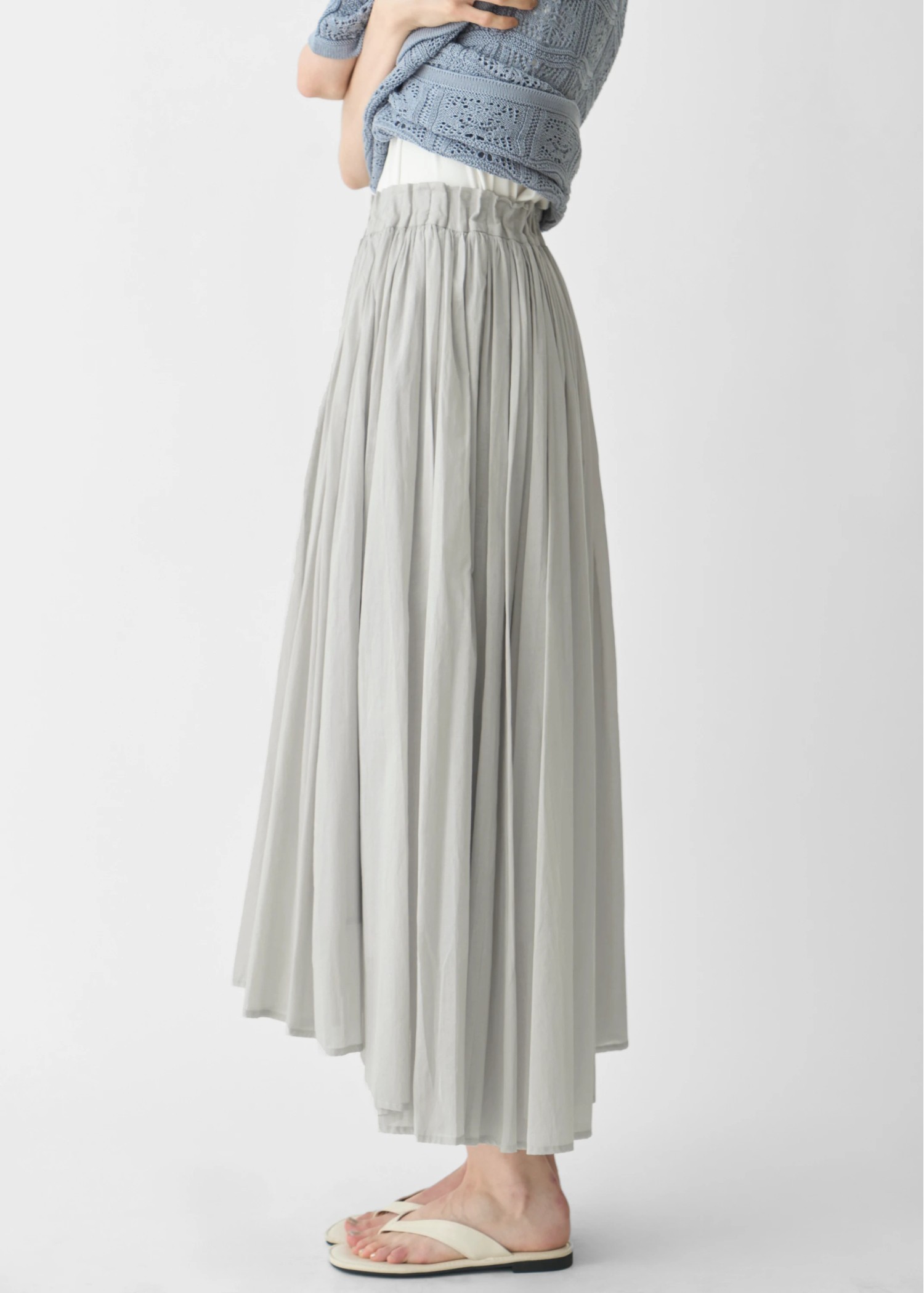 waist rubber tuck irregular hem flare SK