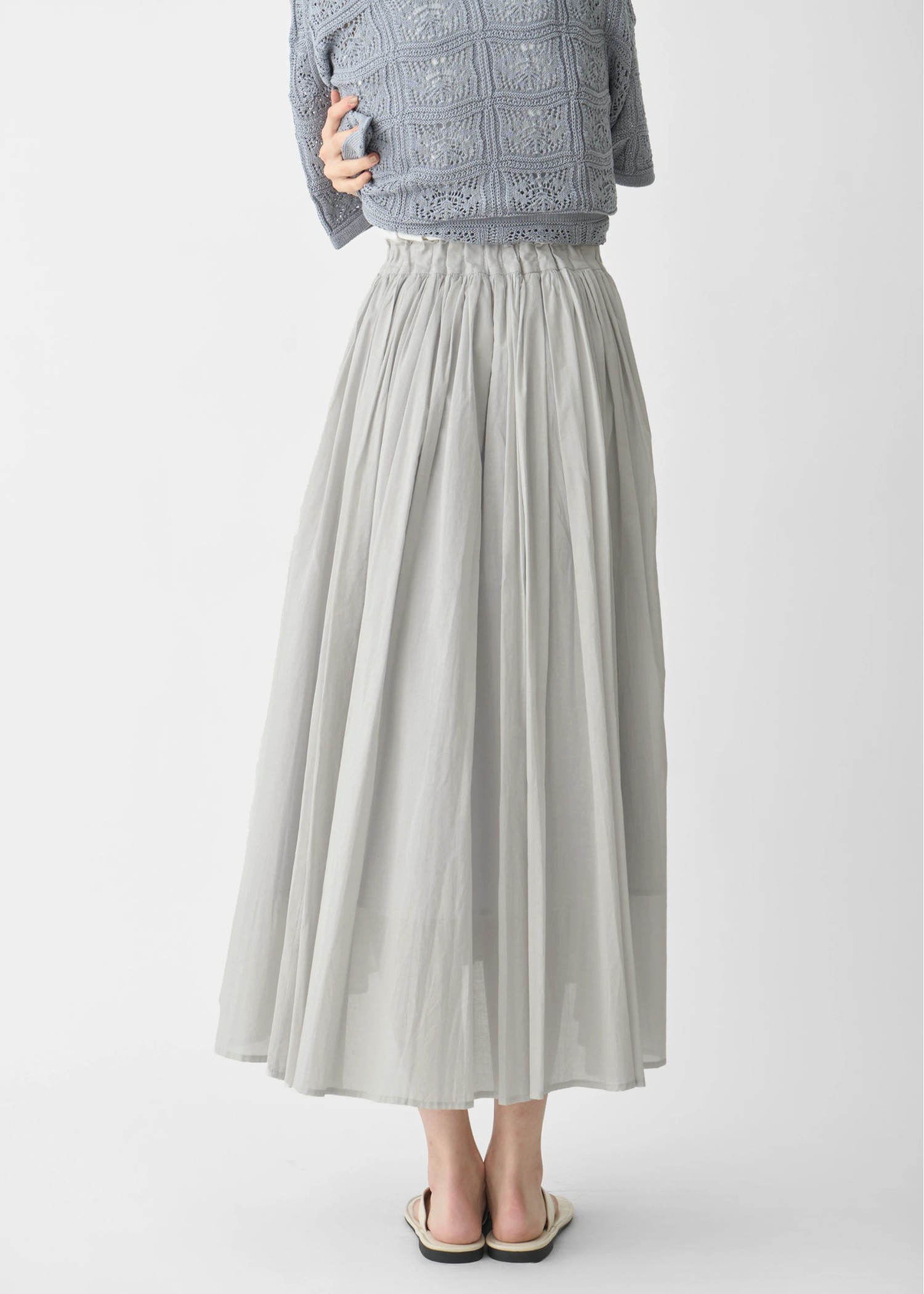 waist rubber tuck irregular hem flare SK